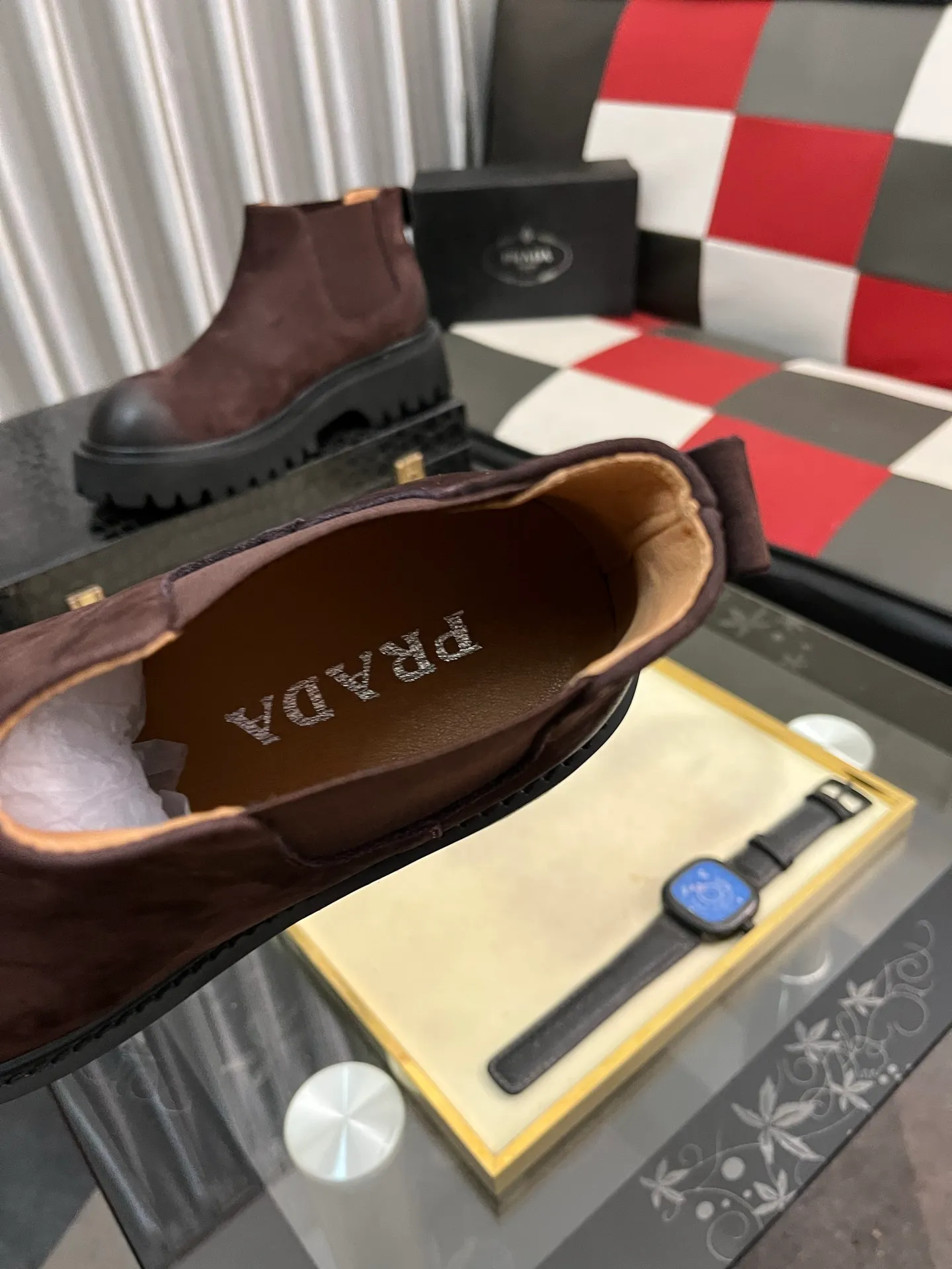 Men's shoes 💰560⌚️⌚️【PRADA】Prada - High-end quality original order·Formal leather shoes - Upper: imported 🔝 tumbled calf leather, hand-stitched mark thread, brand metal fastener cross-arm decoration - Lining: water-dyed cowhide - Outsole: ultra-light TR·rubber; molded outsole -Super high quality control·Fine workmanship: highlighted (high-end·luxury·grade) -Size :38-44